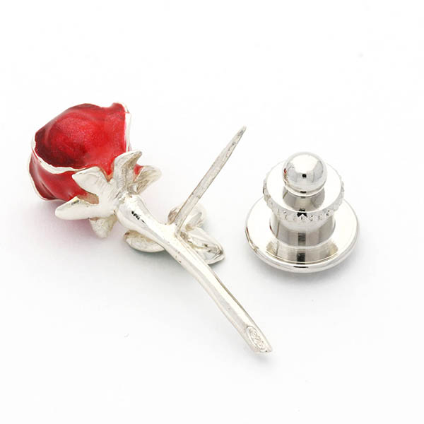 シルバーピンバッチ(バラ)
