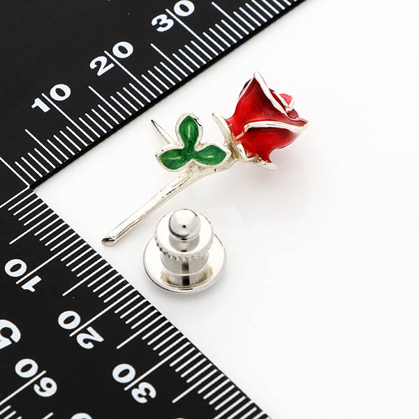 シルバーピンバッチ(バラ)