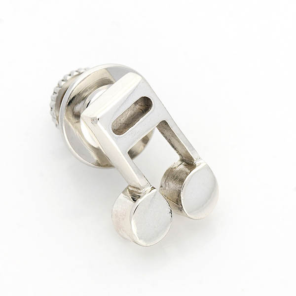 シルバーピンバッチ(二分音符)