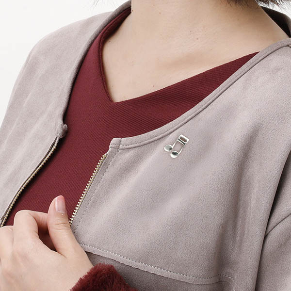 シルバーピンバッチ(二分音符)