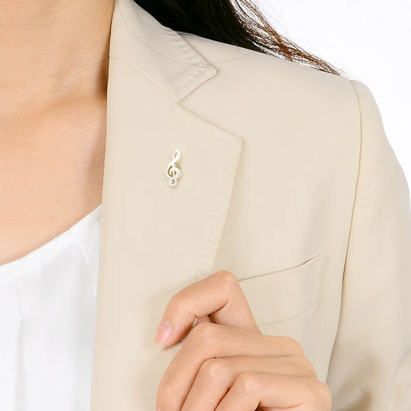 シルバーピンバッチ(ト音記号)