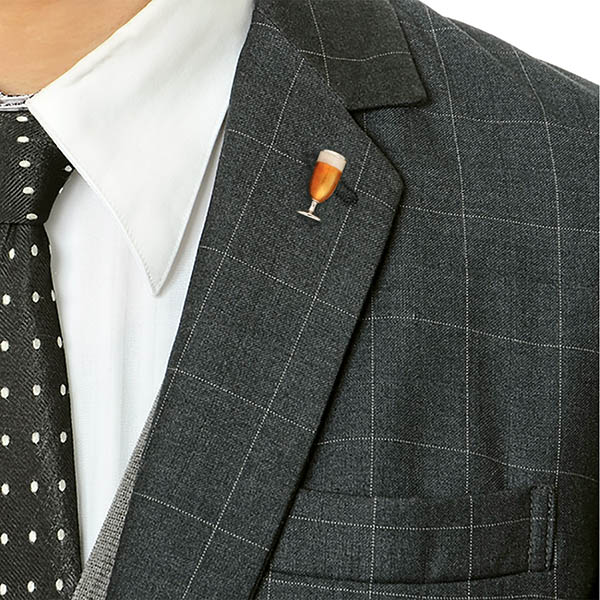 シルバーピンバッチ(ビアグラス)