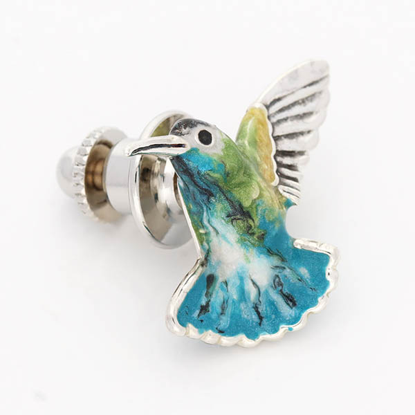 シルバーピンバッチ(ハミングバード)