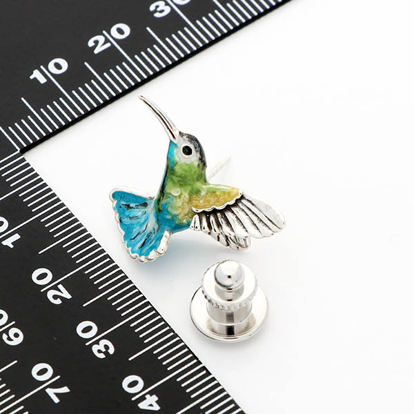 シルバーピンバッチ(ハミングバード)