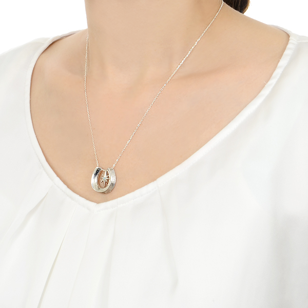 シルバーペアネックレス