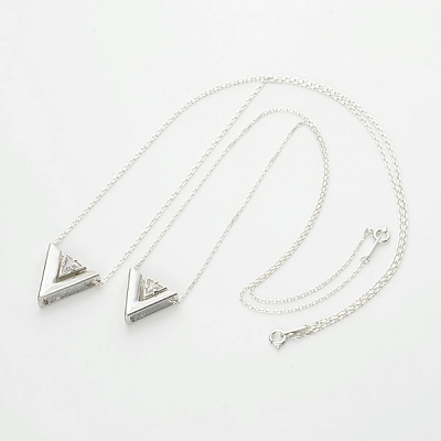 シルバーペアネックレス