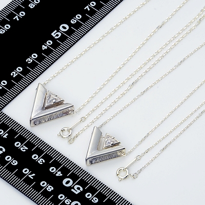 シルバーペアネックレス