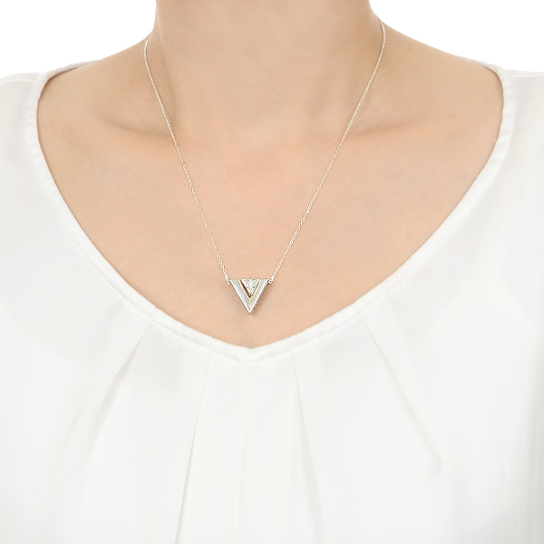 シルバーペアネックレス