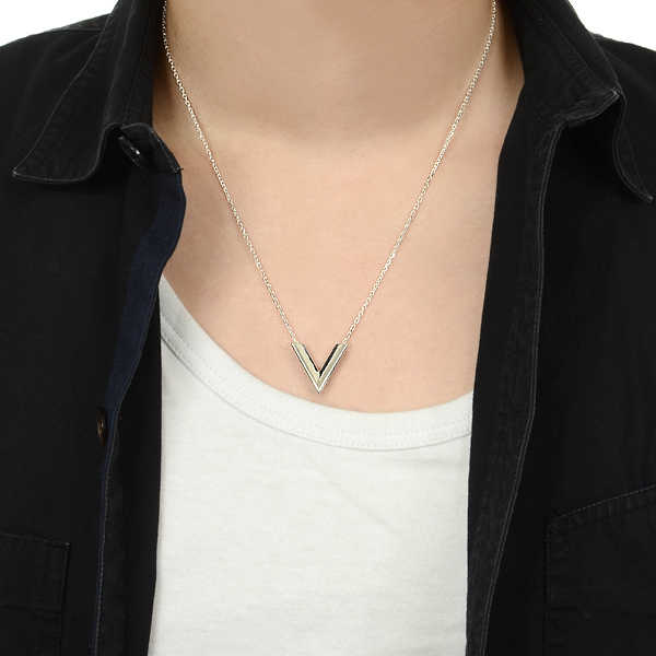 シルバーペアネックレス