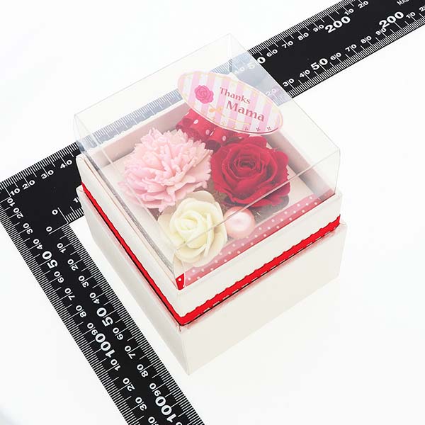 母の日 シルバーネックレス フラワーボックス セット 「Thanks Mama」ピック付