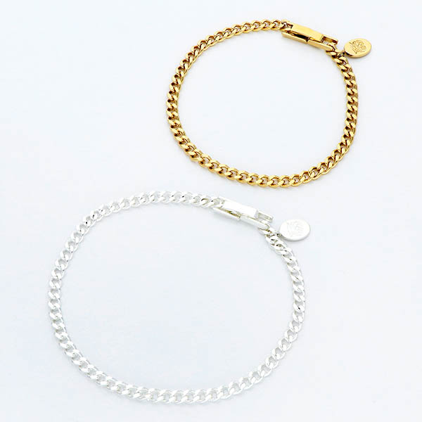 チェーンペアブレスレット(2面カットキヘイチェーン)