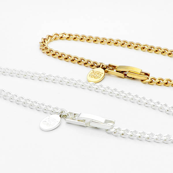 チェーンペアブレスレット(2面カットキヘイチェーン)