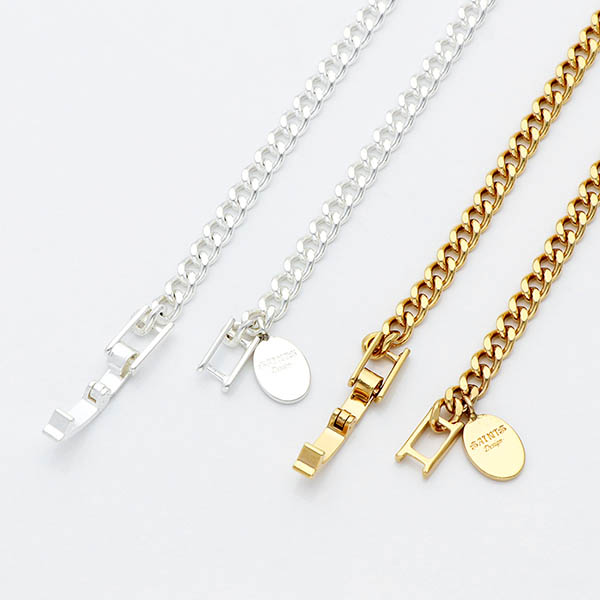 チェーンペアブレスレット(2面カットキヘイチェーン)