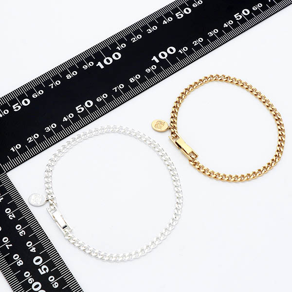 チェーンペアブレスレット(2面カットキヘイチェーン)