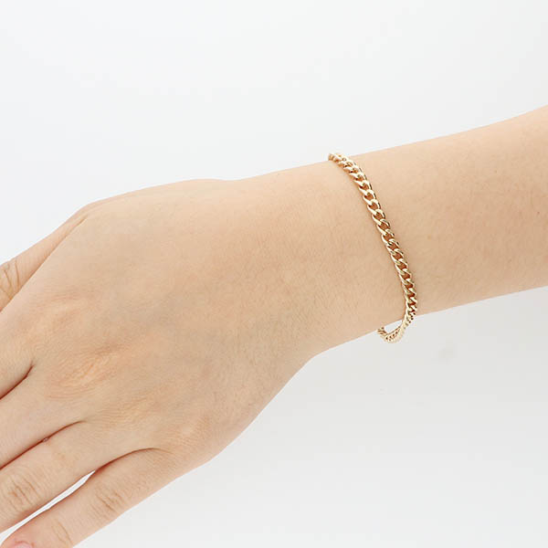 チェーンペアブレスレット(2面カットキヘイチェーン)