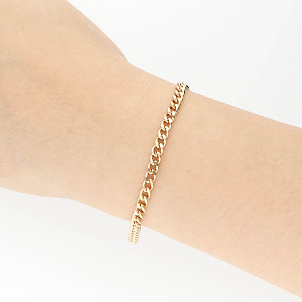 チェーンペアブレスレット(2面カットキヘイチェーン)