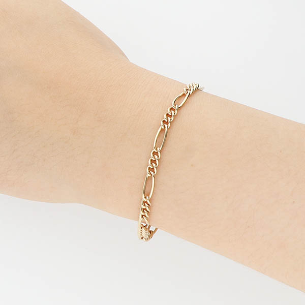 チェーンペアブレスレット(フィガロ)