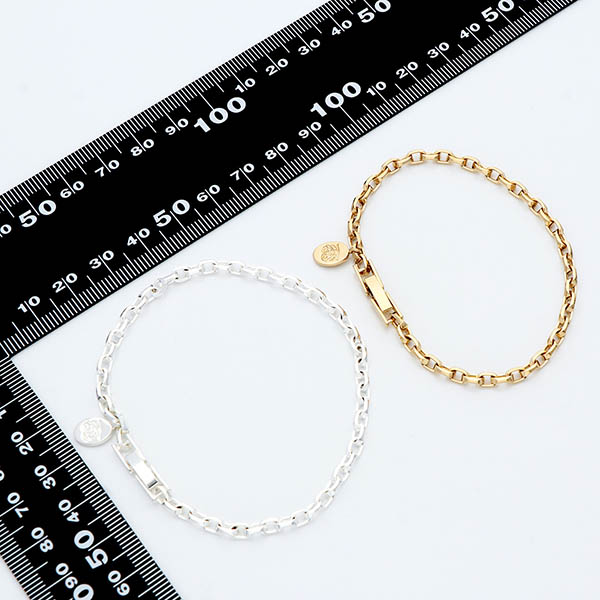 チェーンペアブレスレット(2面カットオーバルチェーン)