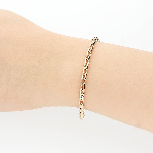 チェーンペアブレスレット(2面カットオーバルチェーン)