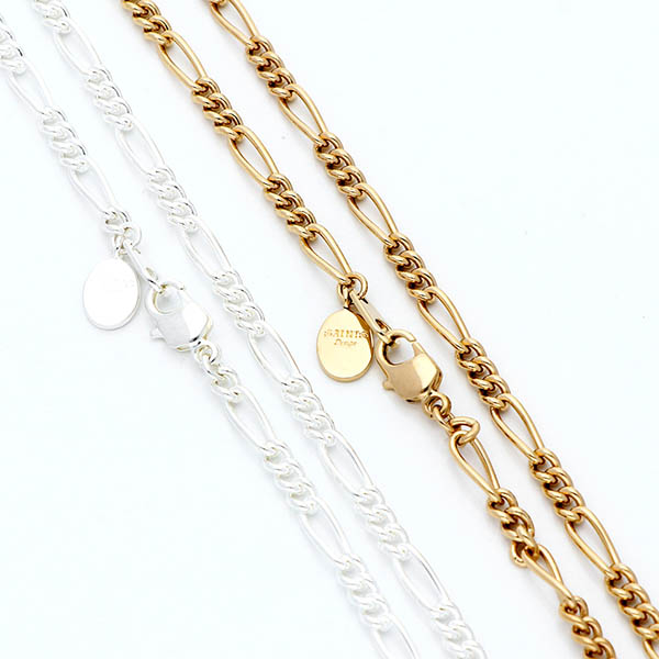 チェーンペアネックレス(フィガロ)