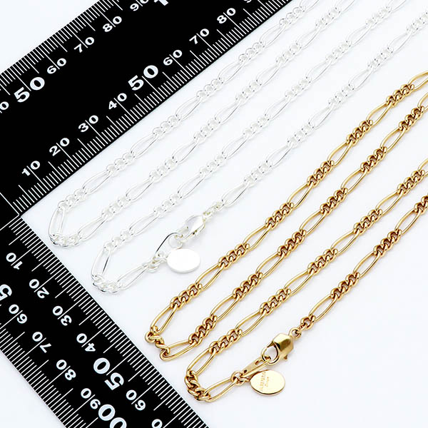 チェーンペアネックレス(フィガロ)