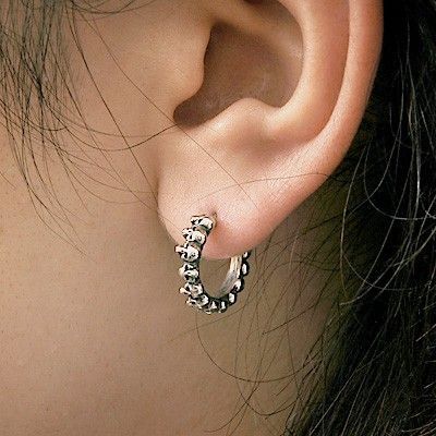 シルバーフープピアス(片耳用)