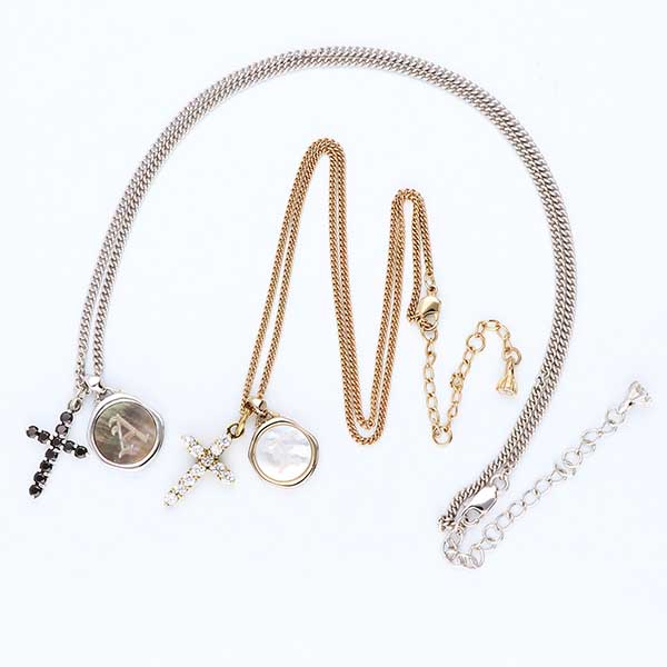 シルバーペアネックレス