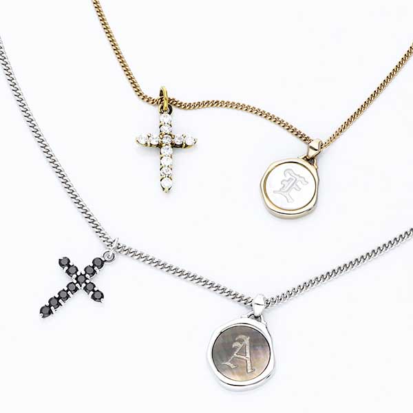 シルバーペアネックレス