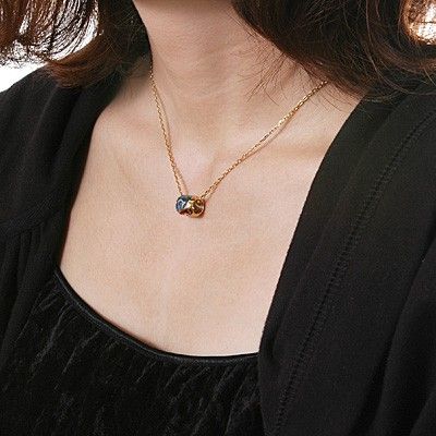 シルバーペアネックレス