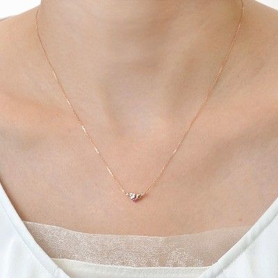 ピンクゴールドネックレス