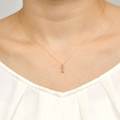 ピンクゴールドネックレス