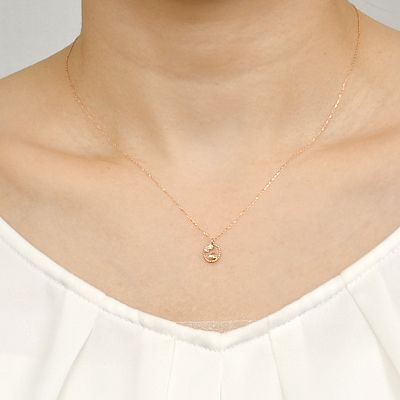 ピンクゴールドネックレス