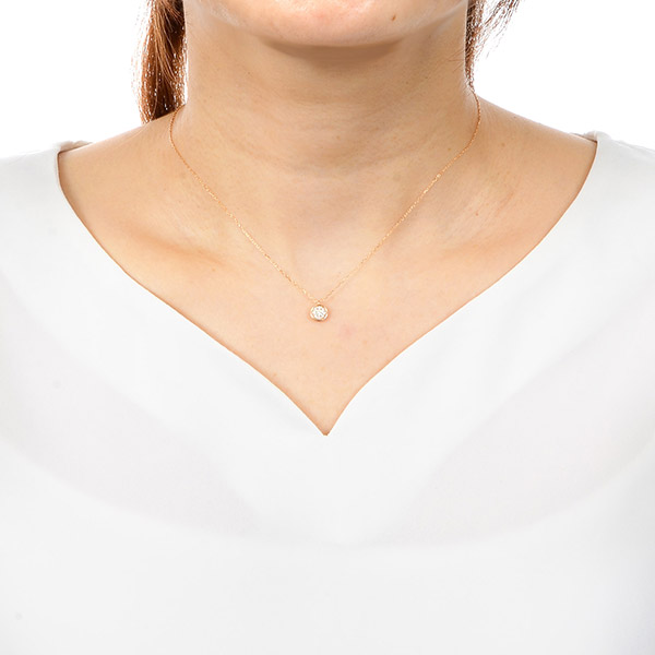 ピンクゴールドネックレス