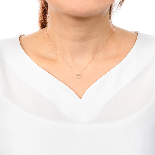 ピンクゴールドネックレス