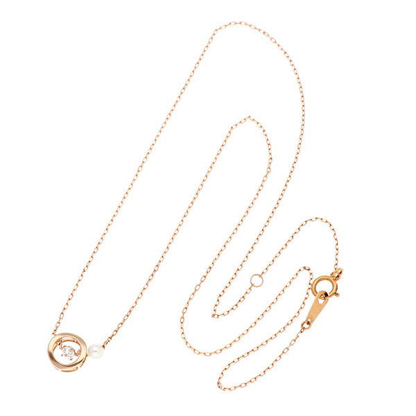 ピンクゴールドネックレス