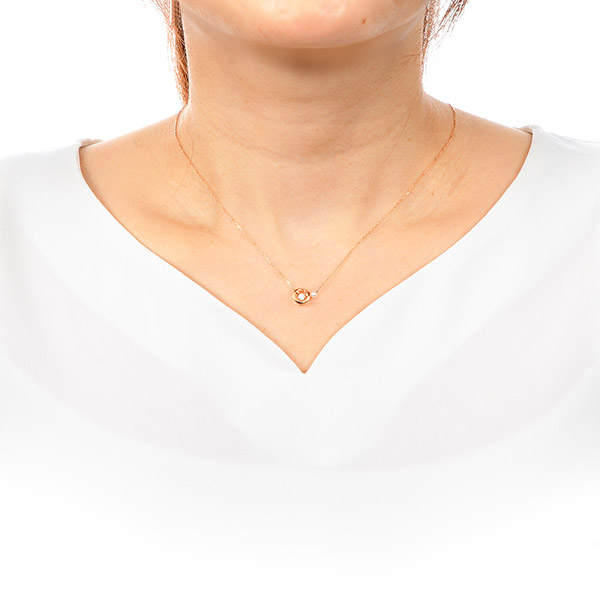 ピンクゴールドネックレス