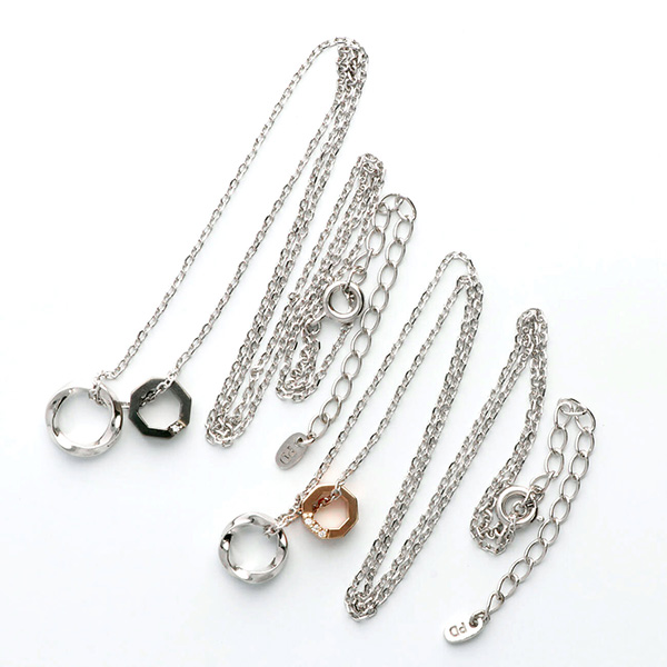 シルバーペアネックレス