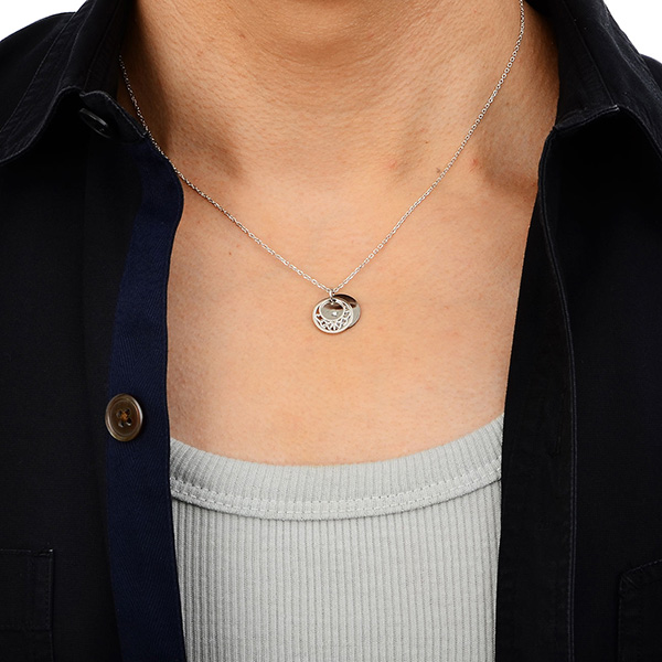 シルバーペアネックレス