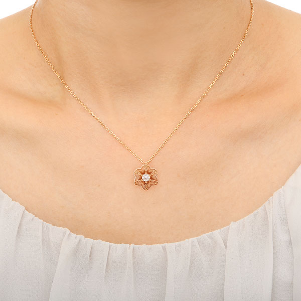 シルバーネックレス  きらきらスターモチーフ