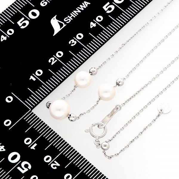 パールホワイトゴールドネックレス