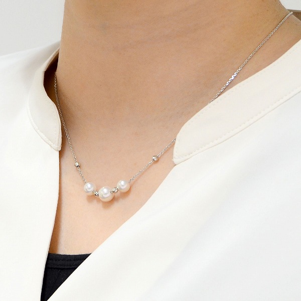 パールホワイトゴールドネックレス