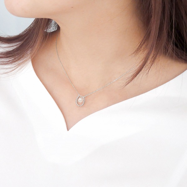 パールホワイトゴールドネックレス