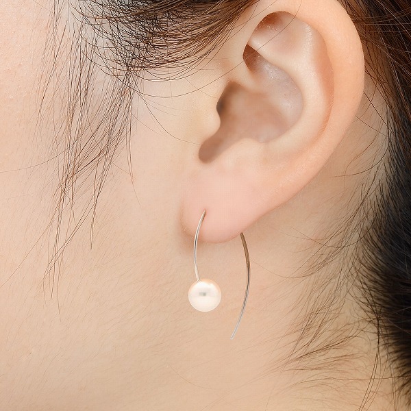 パールホワイトゴールドピアス