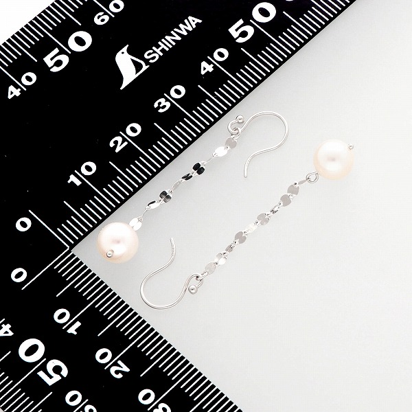 パールホワイトゴールドピアス