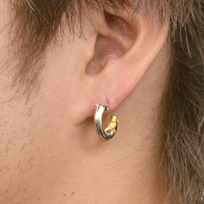 シルバーフープピアス(片耳用)