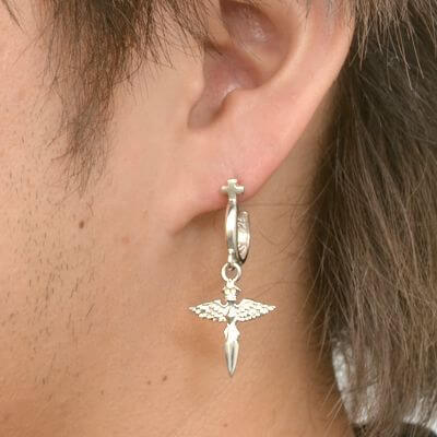 シルバーフープピアス(片耳用)