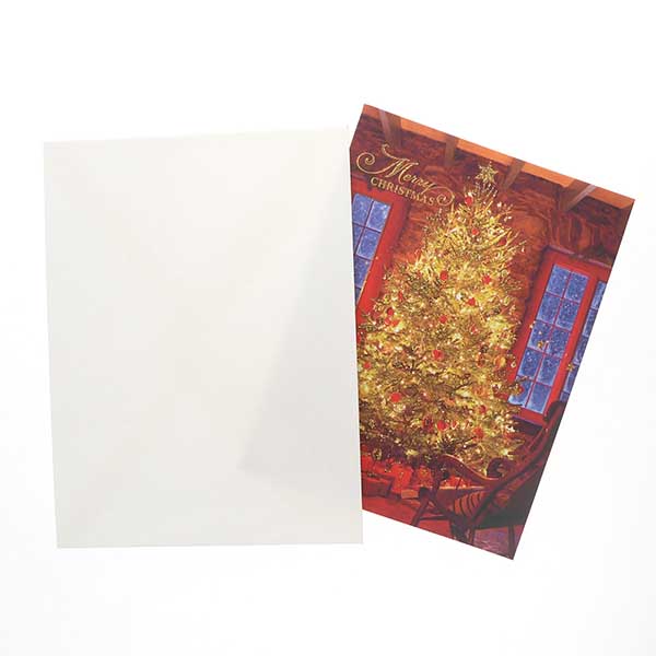 メッセージカード　クリスマス(窓辺のツリー)