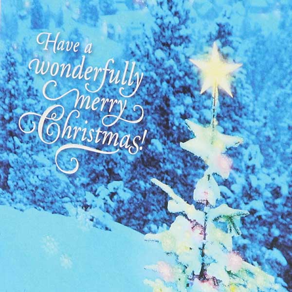 メッセージカード　クリスマス(ホワイトツリー)