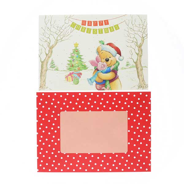 メッセージカード　クリスマス(プーさんハグ)