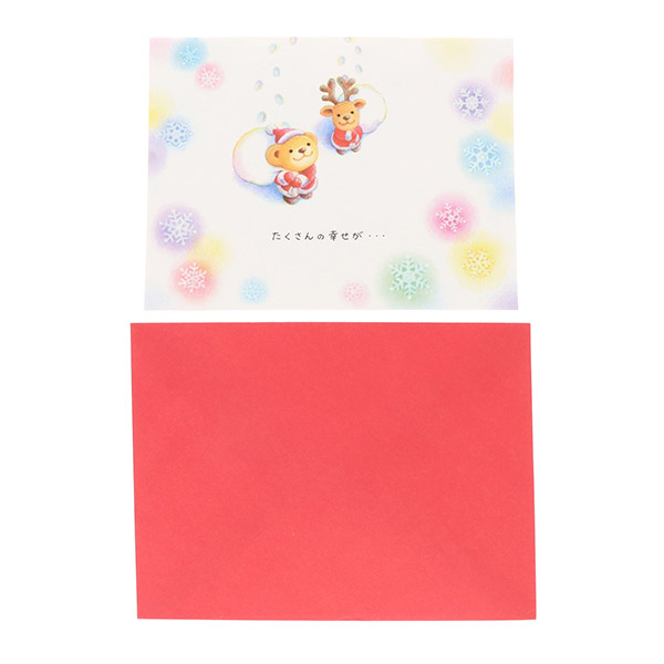 メッセージカード　クリスマス(Bear's Wish雪の結晶)